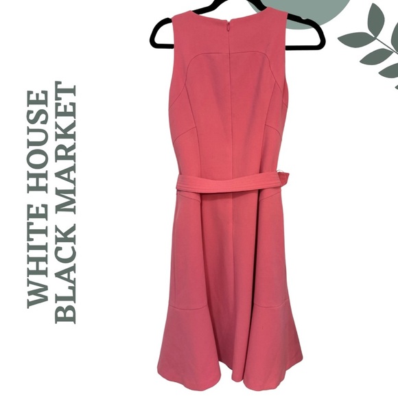 WHBM Pink Power Dress Belted Fit and Flare– Barbie Pink Size 0 - Picture 2 of 6